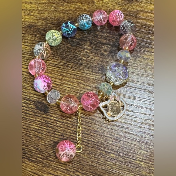 Multicolor Beaded Bracelet with Gold Accents - Picture 5 of 5